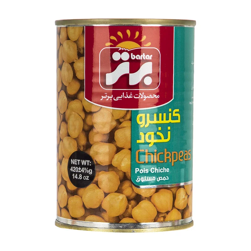 Bartar,Ready meal,Canned golden chickpeas,420 grams,Carton of 12 pieces
